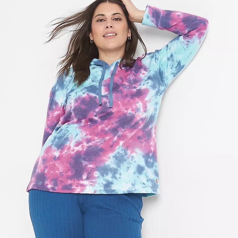 Lane Bryant LIVI tie dye French Terry Hoodie